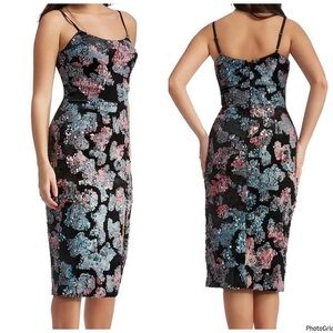 CLOSING CLOSET SALE Dress the Population Zahra Sheath Sequin Midi Dress XS